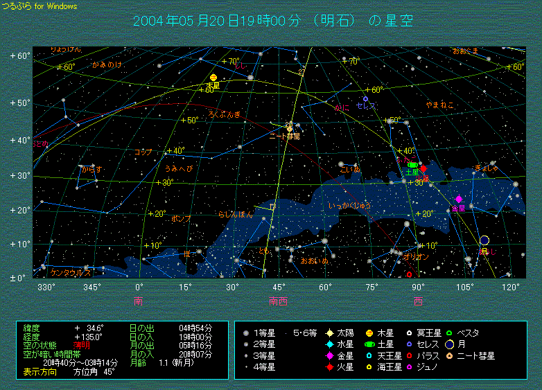 夕空でのニート彗星