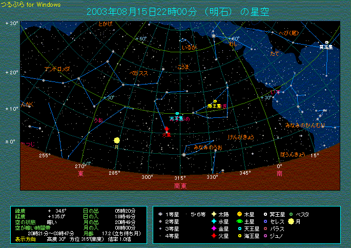 2003�N8��15��22���̉ΐ��̈ʒu