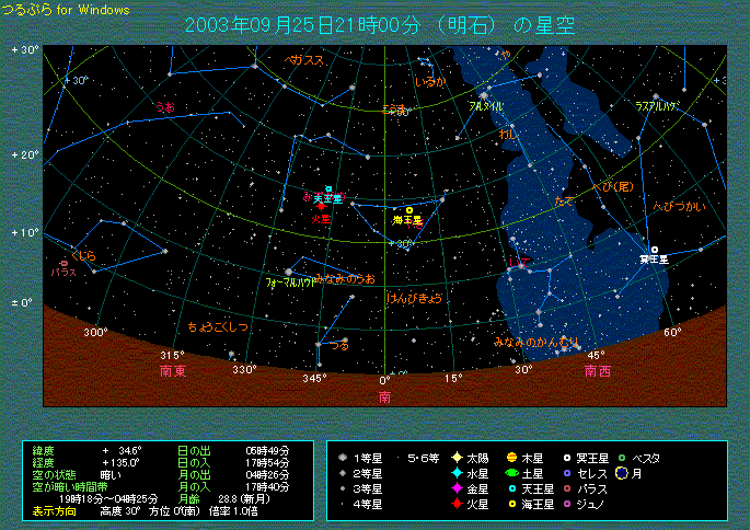 2003�N8��25��22���̉ΐ��̈ʒu