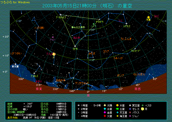 5月15日21時 南の空のようす