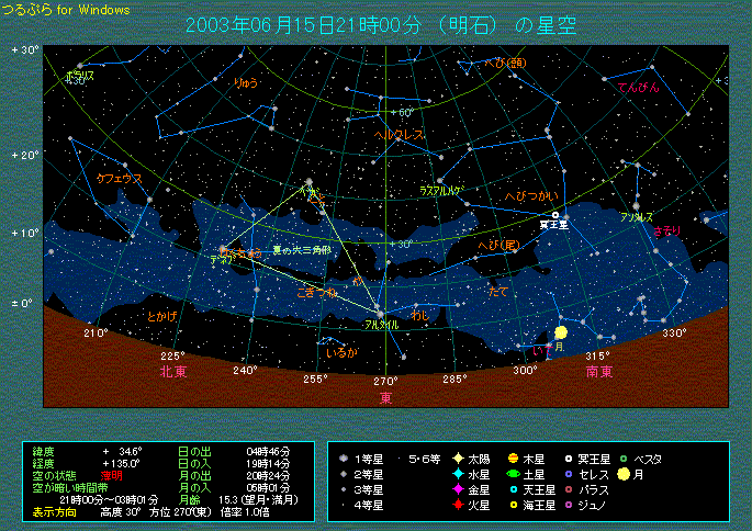 6月15日21時 東の空のようす