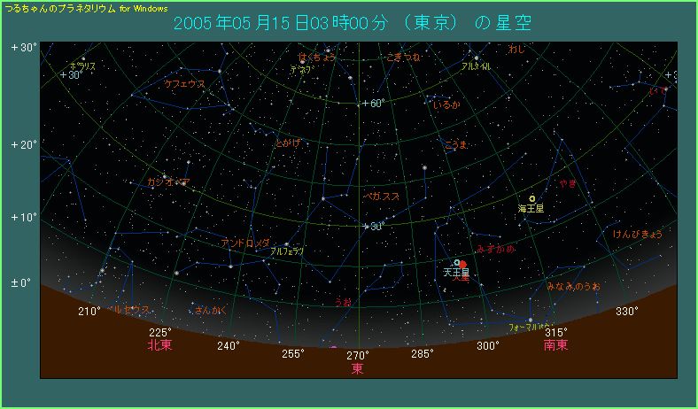 2005年5月15日3時 東京での東天のようす