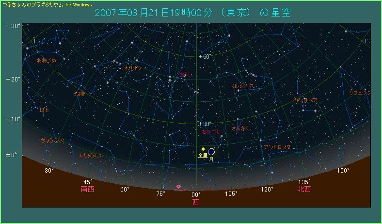 2007年3月21日 月と金星が並ぶ