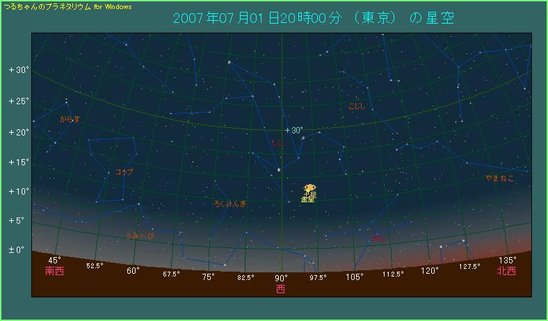 2007年7月1日 西空で金星と土星が接近