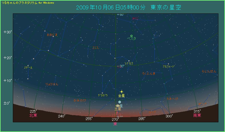 夜明け前、東天に見える水星