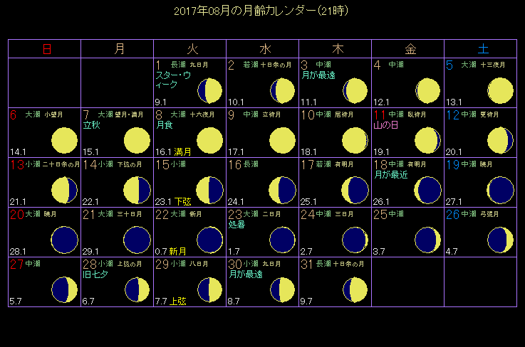 2017�N8���̌���J�����_�[