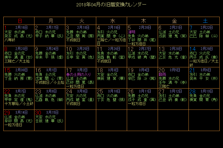 2018�N4���̋���J�����_�[