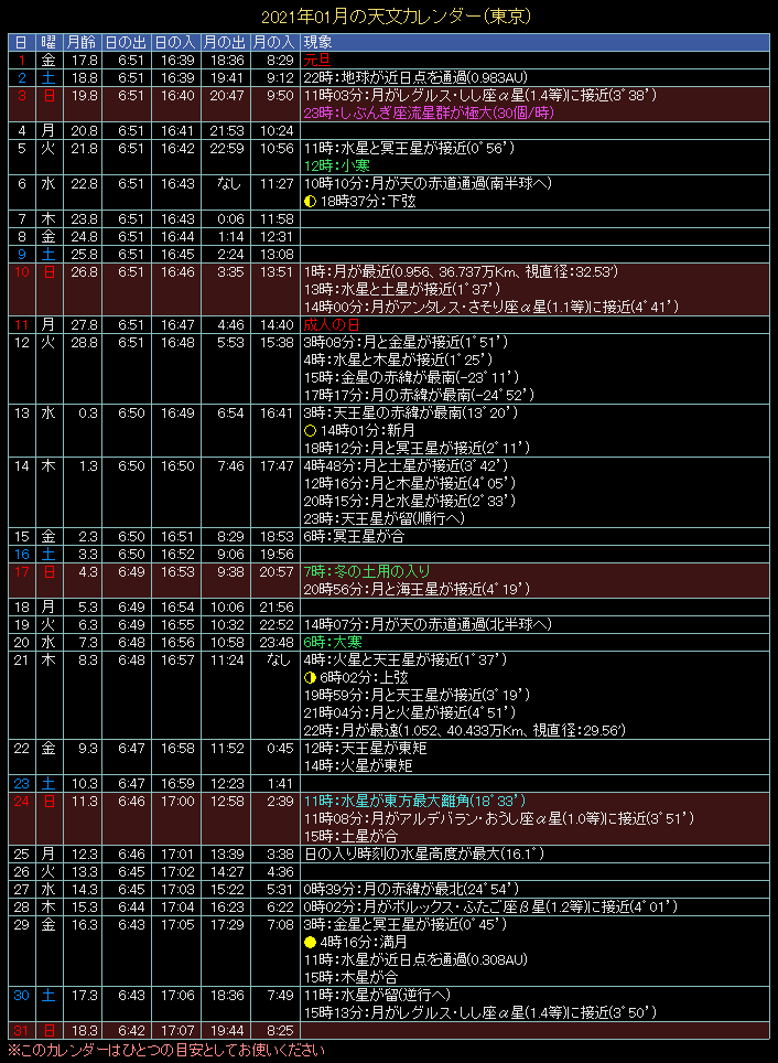 2021�N1���̓V���J�����_�[