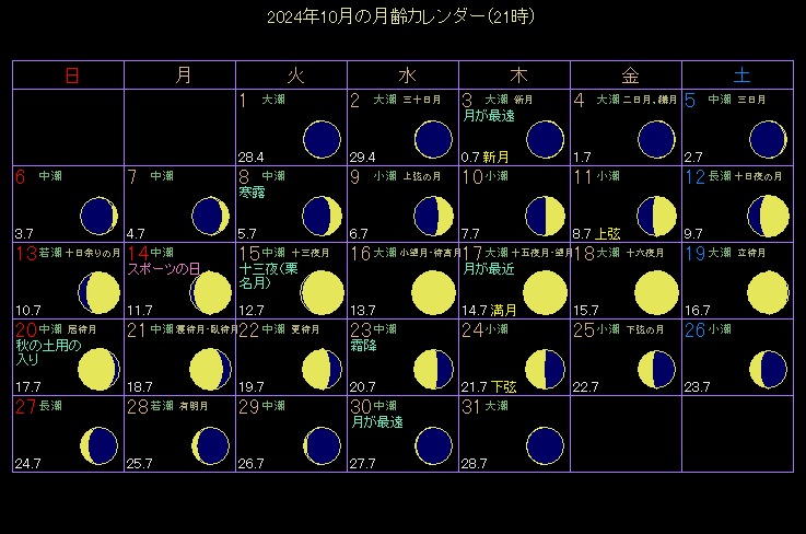 2024�N10���̌���J�����_�[