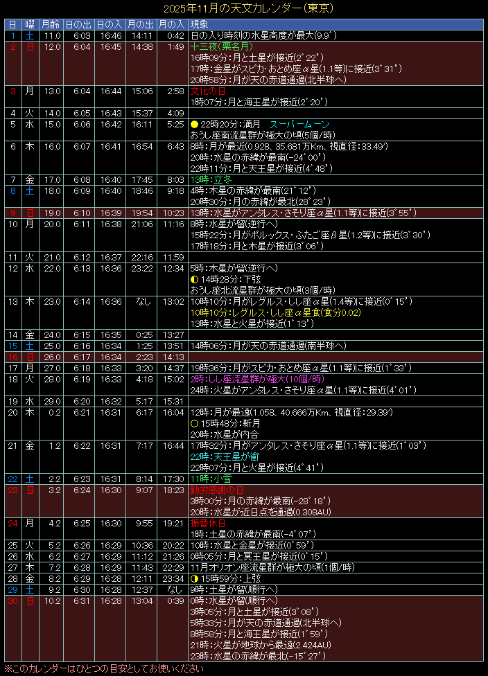 2025�N11���̓V���J�����_�[