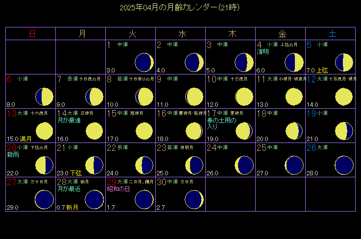 2025�N4���̌���J�����_�[