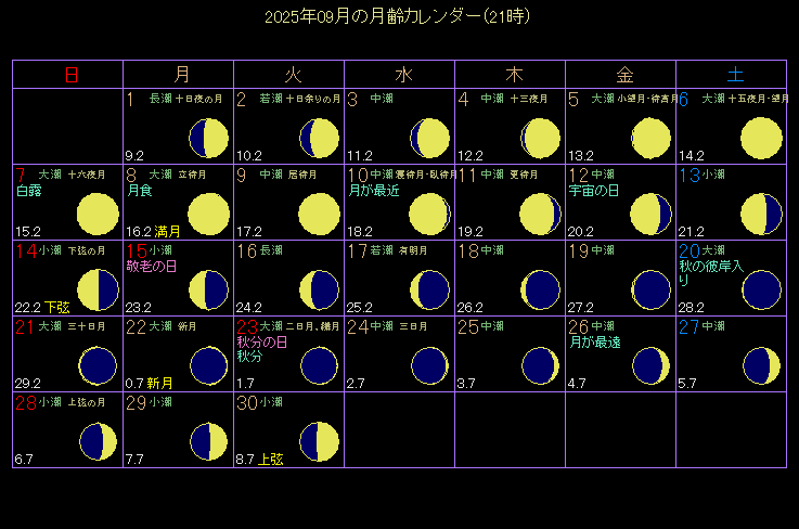 2025�N9���̌���J�����_�[