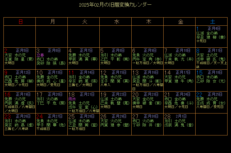 2025�N2���̋���J�����_�[