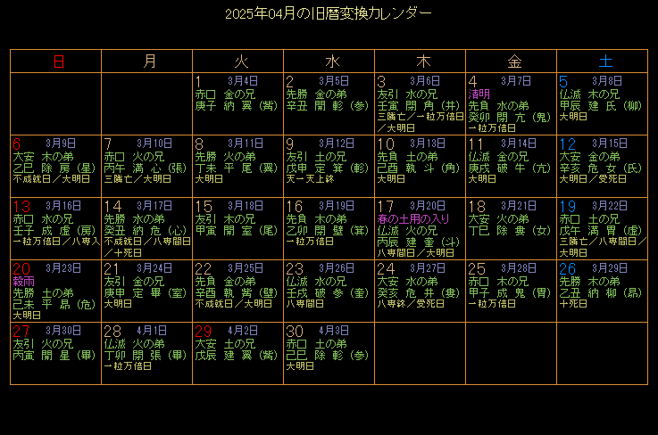 2025�N4���̋���J�����_�[