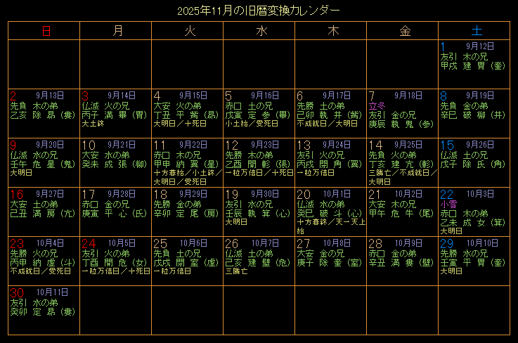 2025�N11���̋���J�����_�[