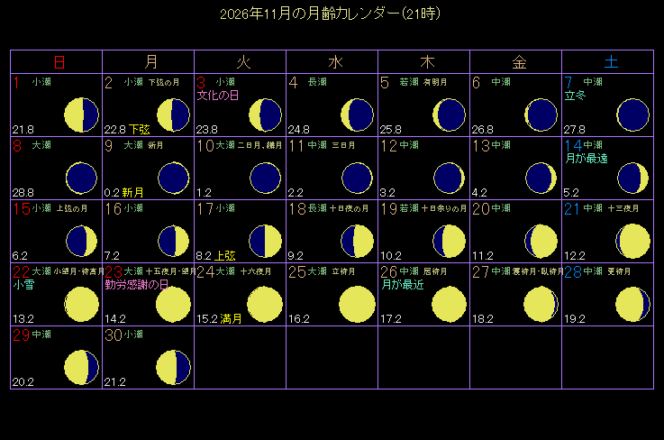 2026�N11���̌���J�����_�[