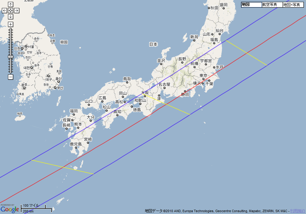 日本付近の拡大図