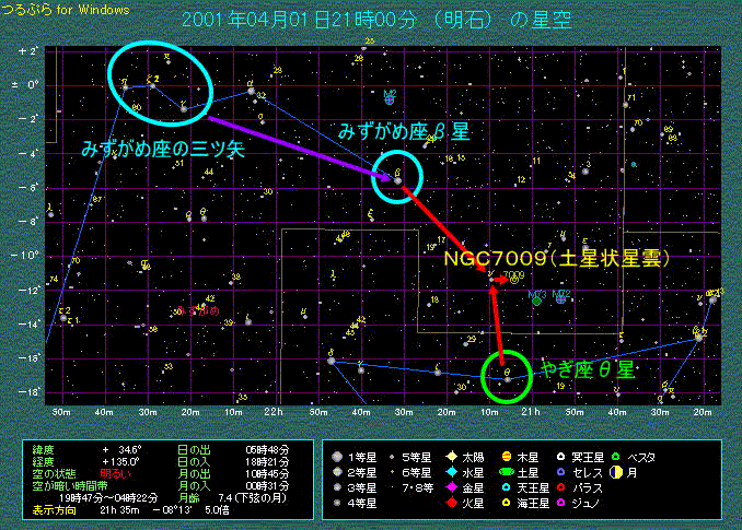 みずがめ座ν星の西1.4度