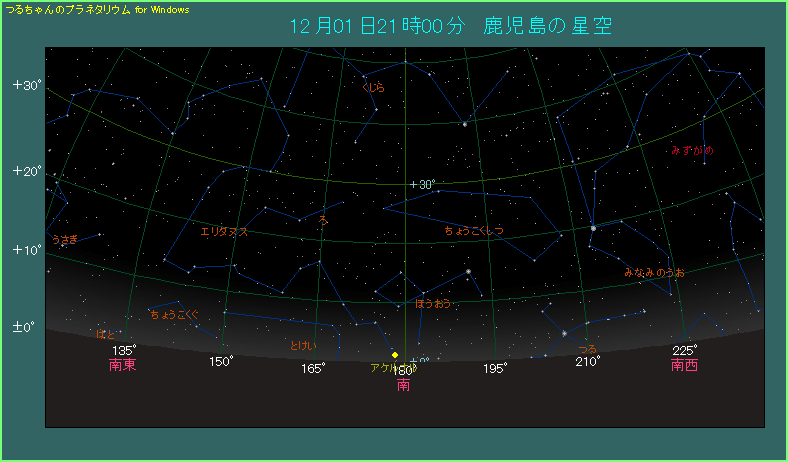アケルナルの位置を示した星図
